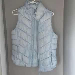 light blue puffer vest